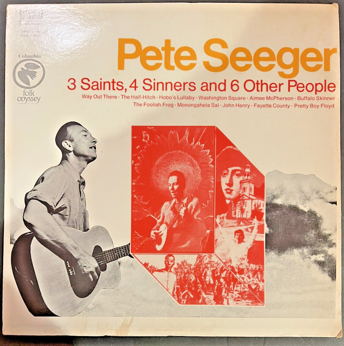 PETE SEEGER: 3 Saints, 4 Sinners and 6 Other People ON COLUMBIA 12" LP  G+/G+
