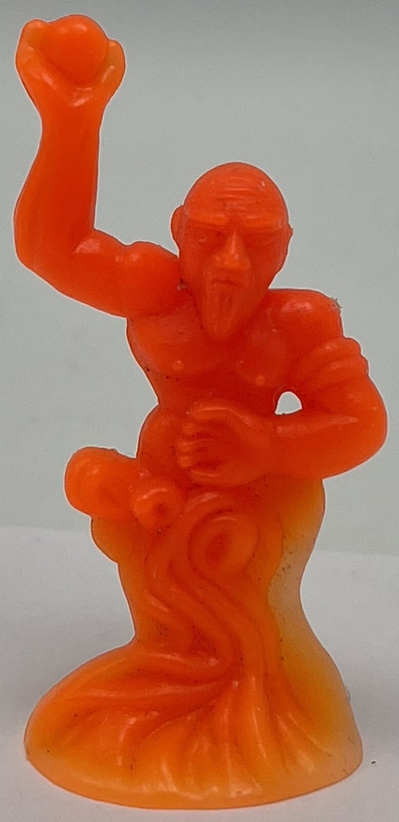 Modellino giocattolo vintage Arco Dragons 'n Monsters plastica arancione genio Jinn Fire 1982