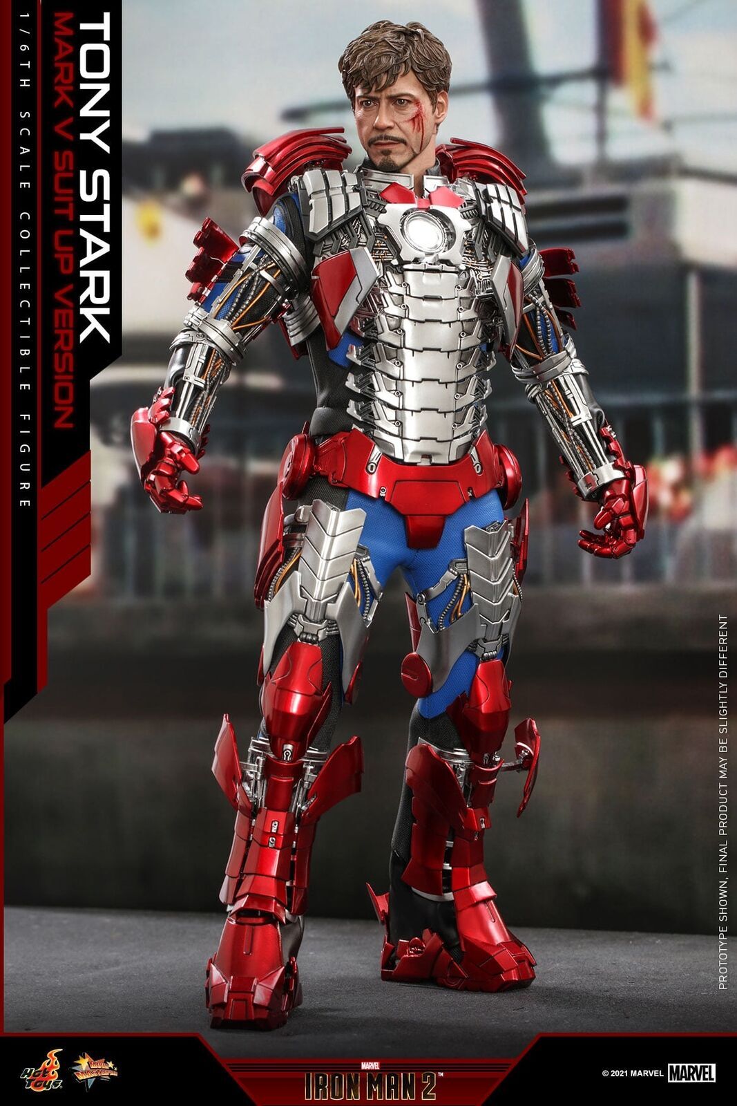 Nuovo Hot Toys MMS600 Iron Man 2 Mark 5 V Tony Stark (Mark V Suit Up) Deluxe Ver.