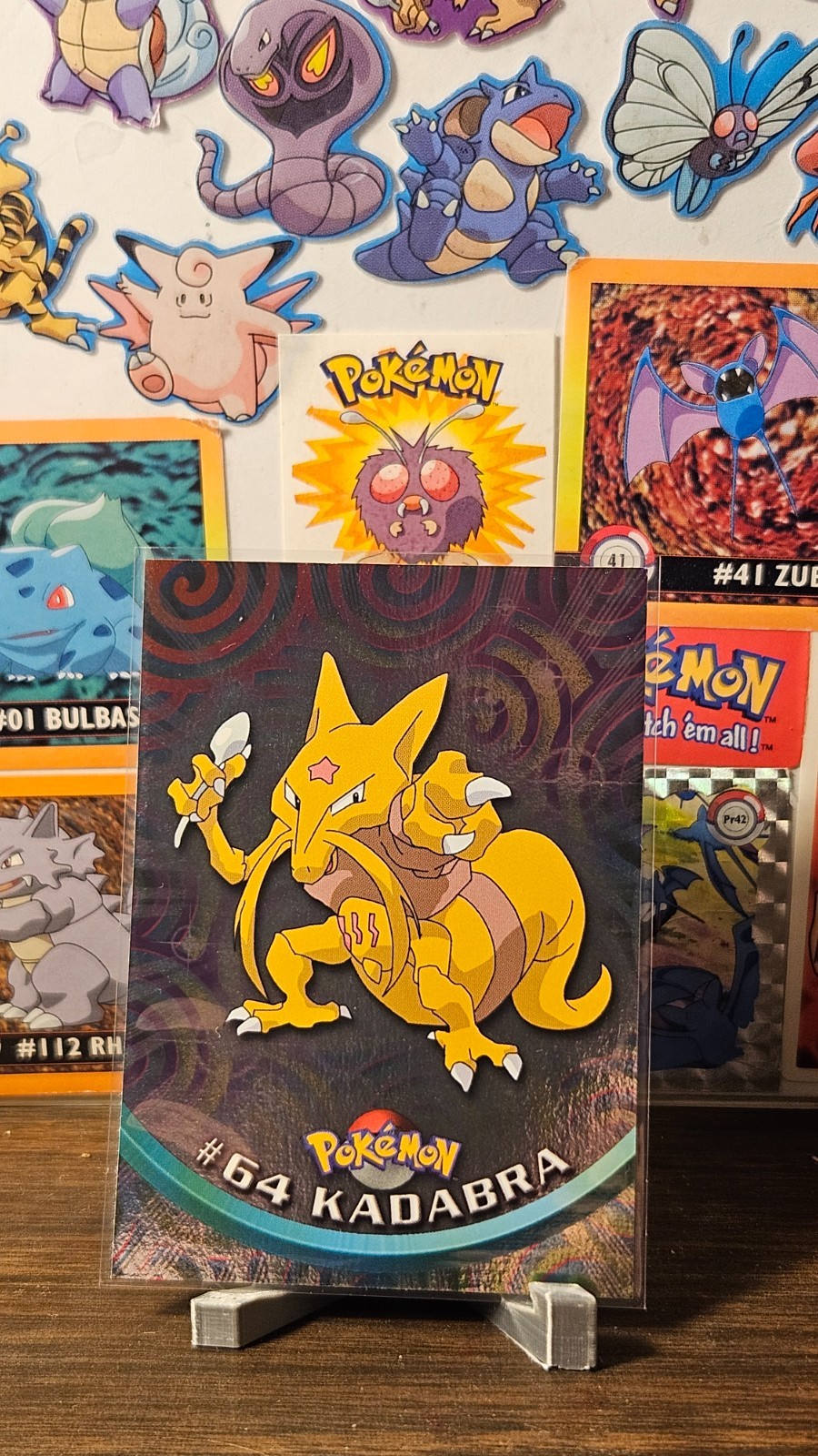 Pokemon Topps Kadabra Silver Foil prima stampa (logo Blue Topps) #64 1999 - LP