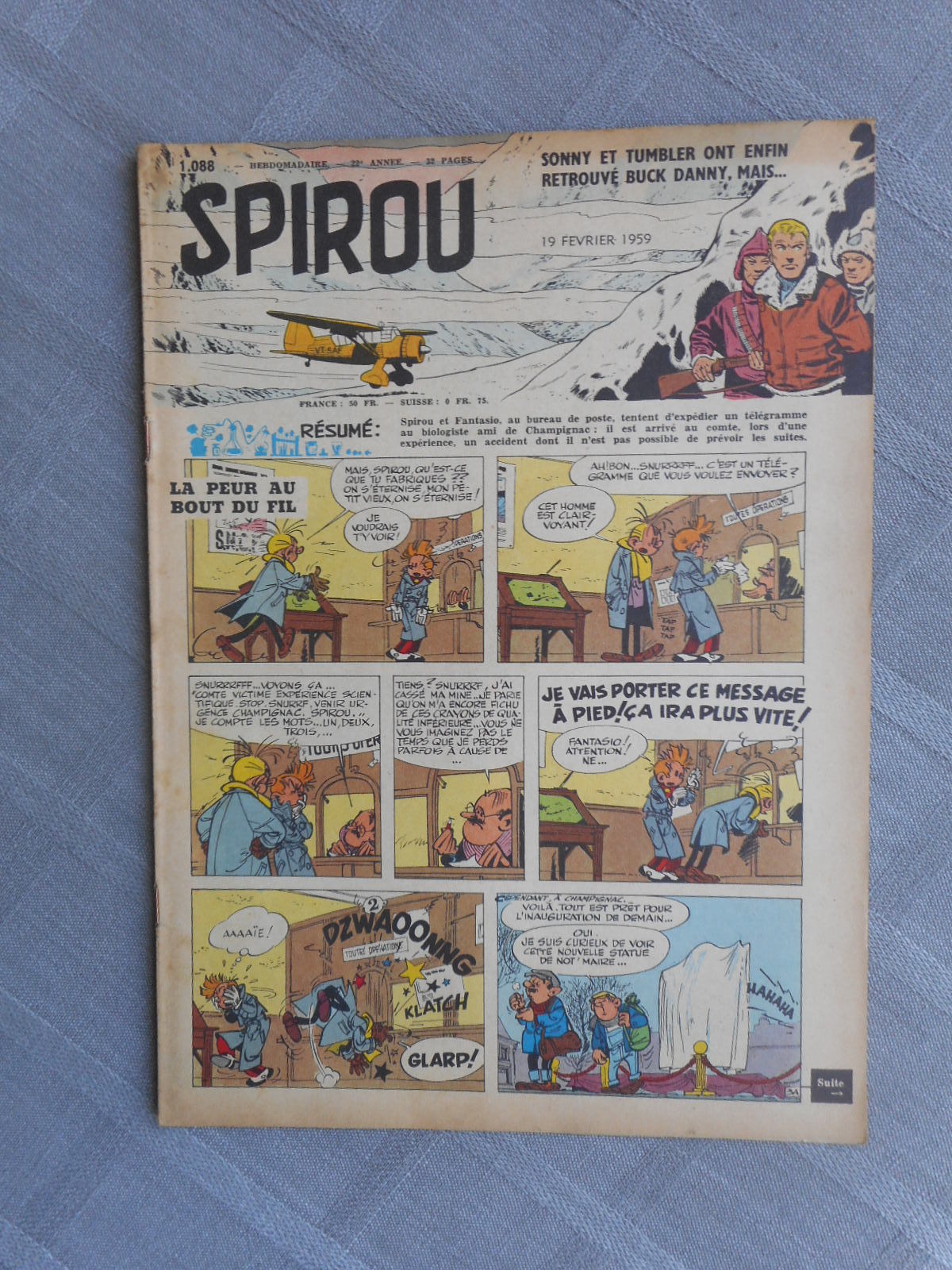 Hebdo Spirou N°1088 1959 Buone Condizioni