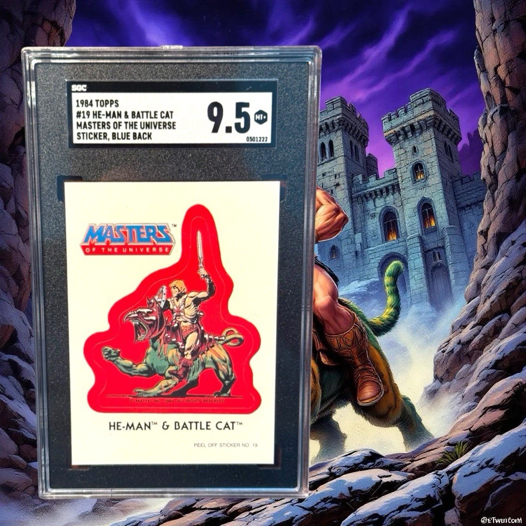 Adesivi Masters Of The Universe 1984 #19 He-Man & Battle Cat SGC 9,5 MT+ PoP 6