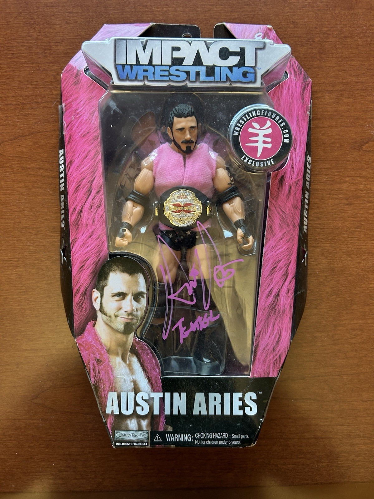 Jakks TNA AUSTIN ARIES Signed Impact Ringside Exclusive Figure 2010 NXT AEW