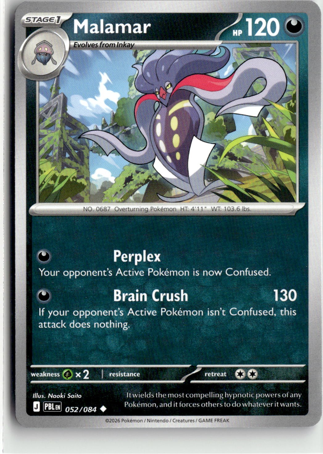 Mega Evolution Pitch 2026 Nero Malamar 052/084