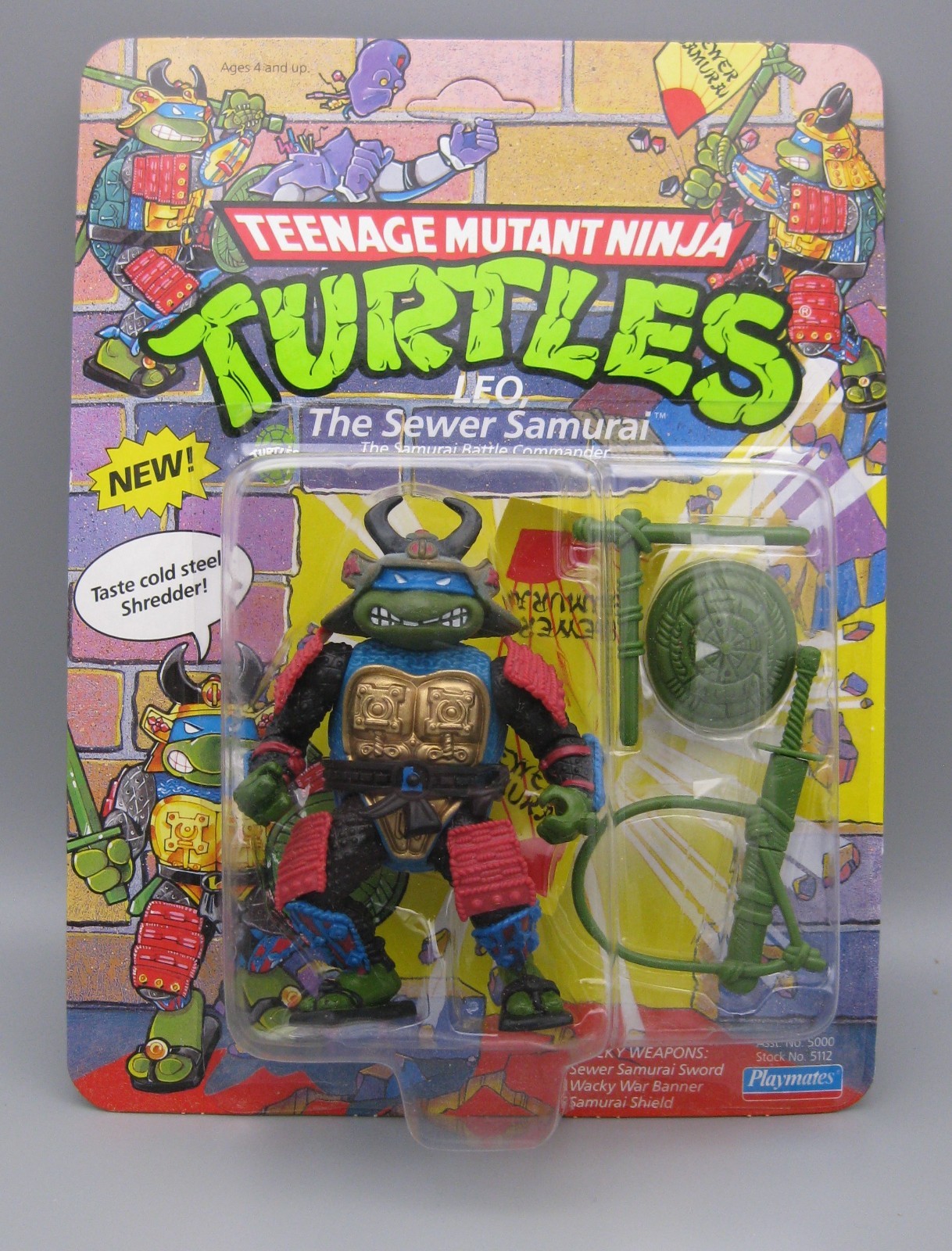 TMNT Leo The Sewer Samurai 1990 Unpunched 5112 Ninja Turtles Playmates Real Nice