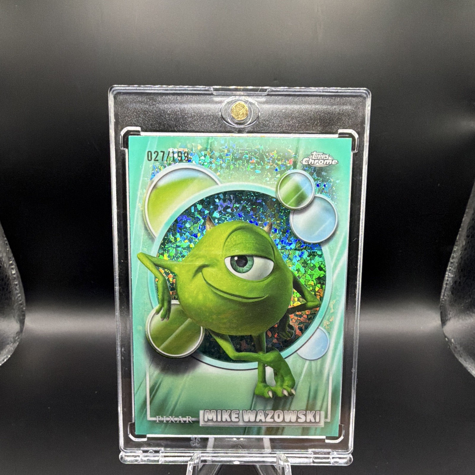 Topps 2024 Chrome Pixar Mike Wazowski #28 Serial Numbered 027/199