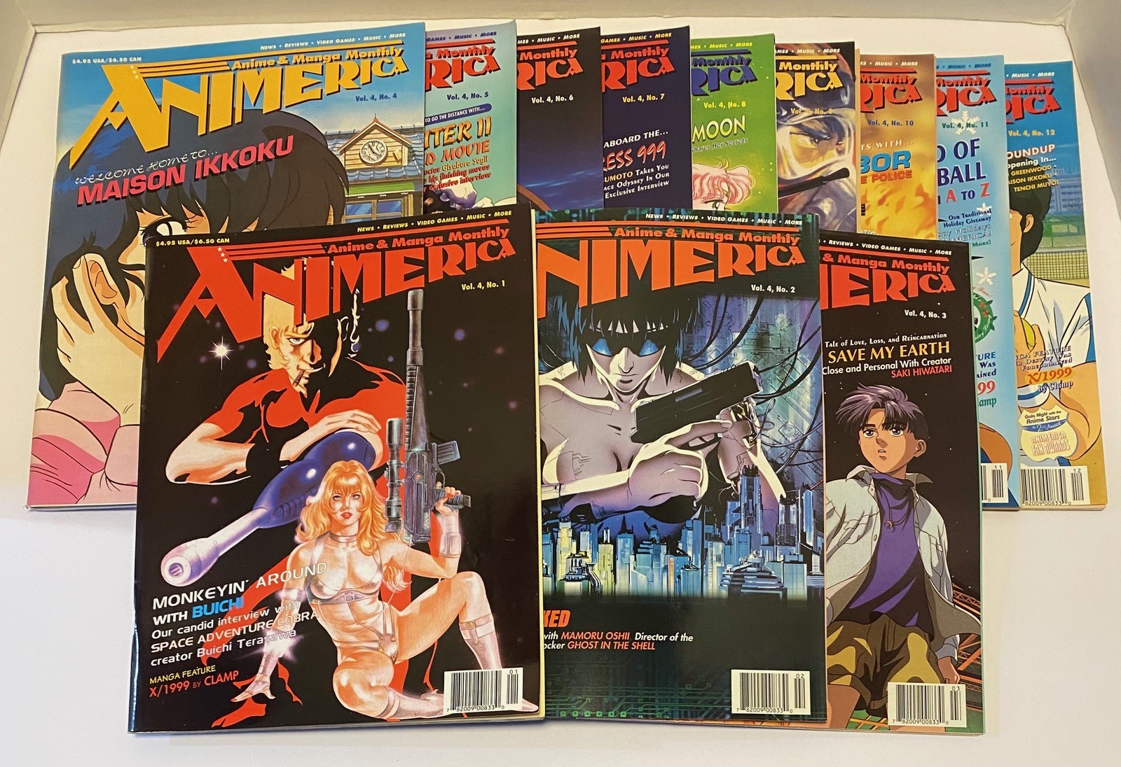 Anime e Manga Mensile Animerica Rivista Vol 4 Esecuzione Completa 1-12 Ghost Shell Dragon