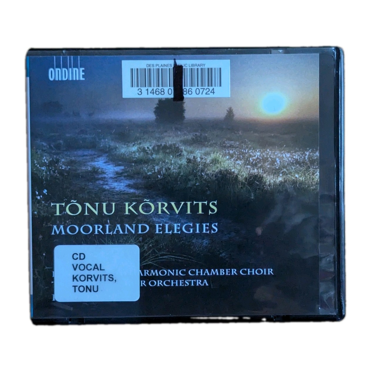 Tonu Korvits: Moorland Elegies  Estonian Philharmonic chamber Choir orchestra cd