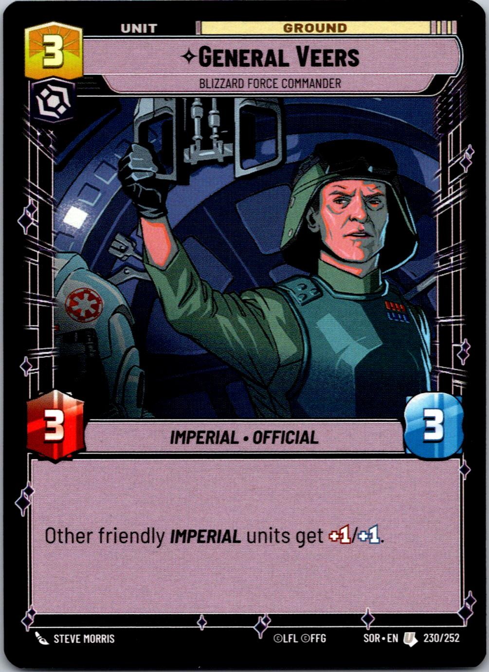 Generale Veers - Comandante della Forza Blizzard 230/252 Scintilla della Ribellione Star Wars quasi nuovo