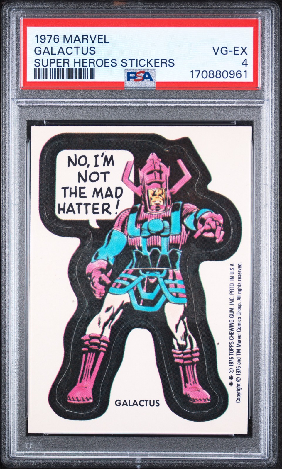 1976 SUPER HEROES STICKERS GALACTUS PSA 4