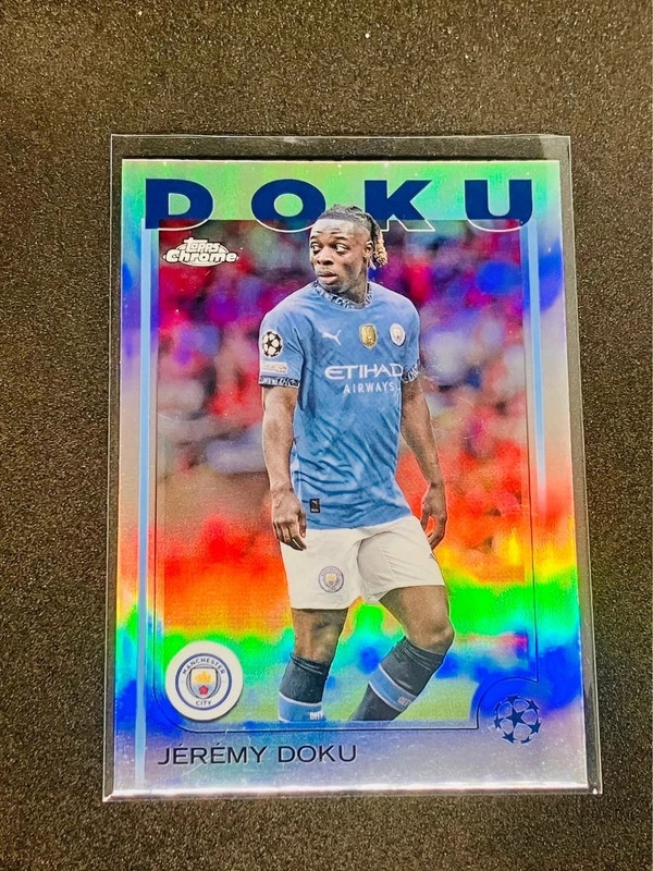 2024-25 Topps Chrome Uefa UCC - Jeremy Doku Manchester City Refractor