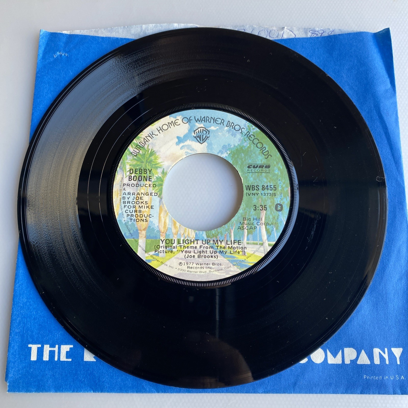 Boone, Debby You Light Up My Life 8446 Vinyl 45 rpm Record Hasta Manana h299