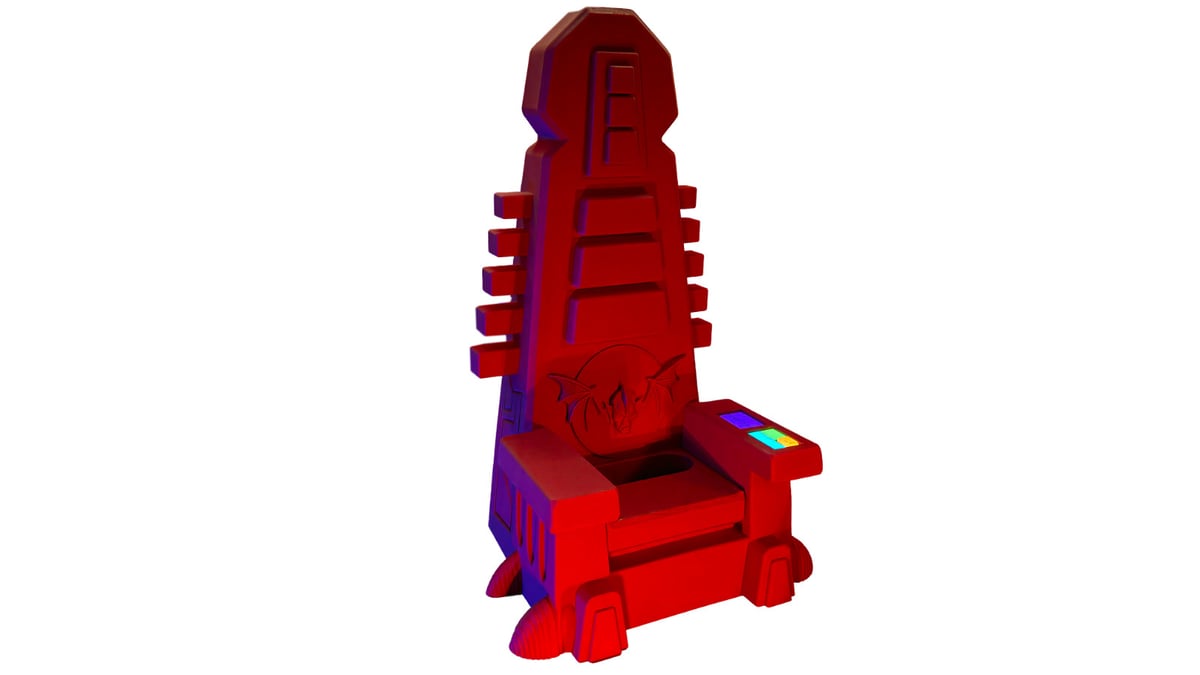 Sedia rossa grande stampata in 3d