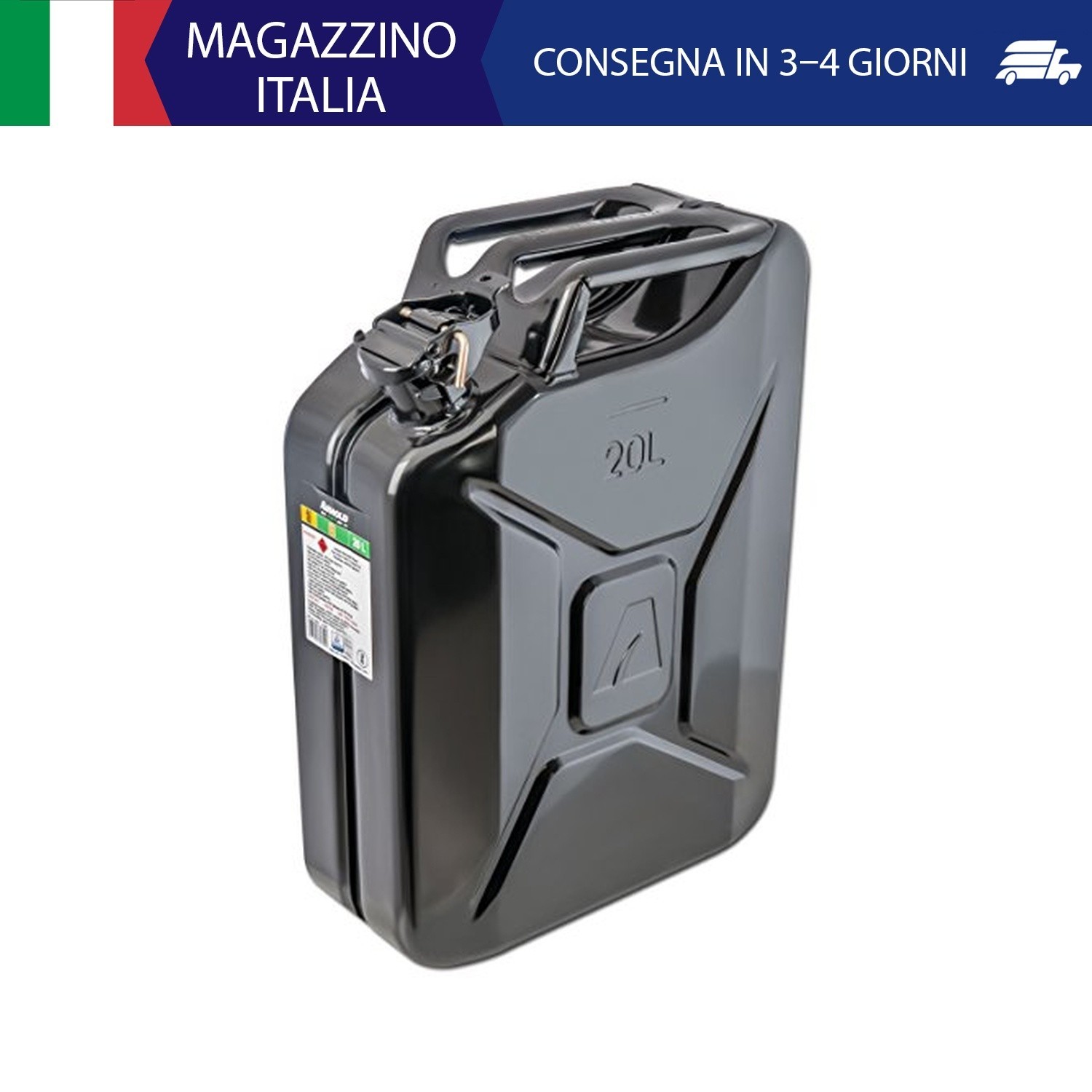 Arnold, 6011-X1-2002, Lattine di carburante metallo 20 L, nero