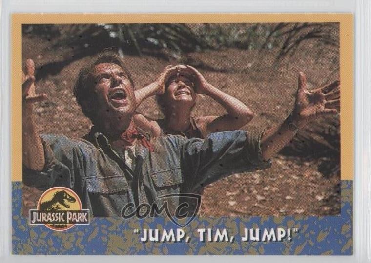 1993 Topps Jurassic Park Sam Neil Dr Adam Grant Jump Tim Jump! #52 0b5