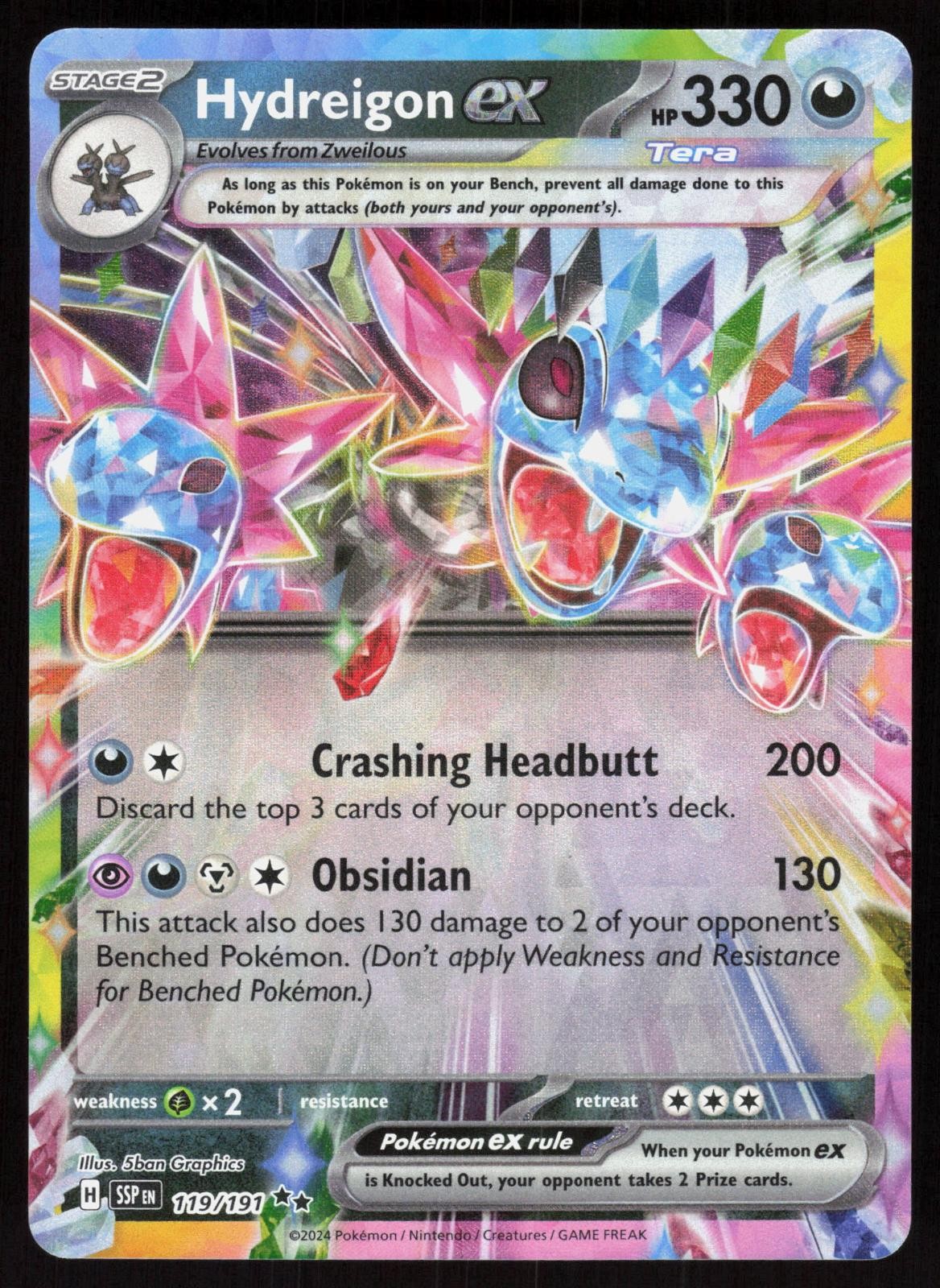 Surging Sparks Hydreigon ex 119/191 Doppio Raro Pokemon Holo NM/M