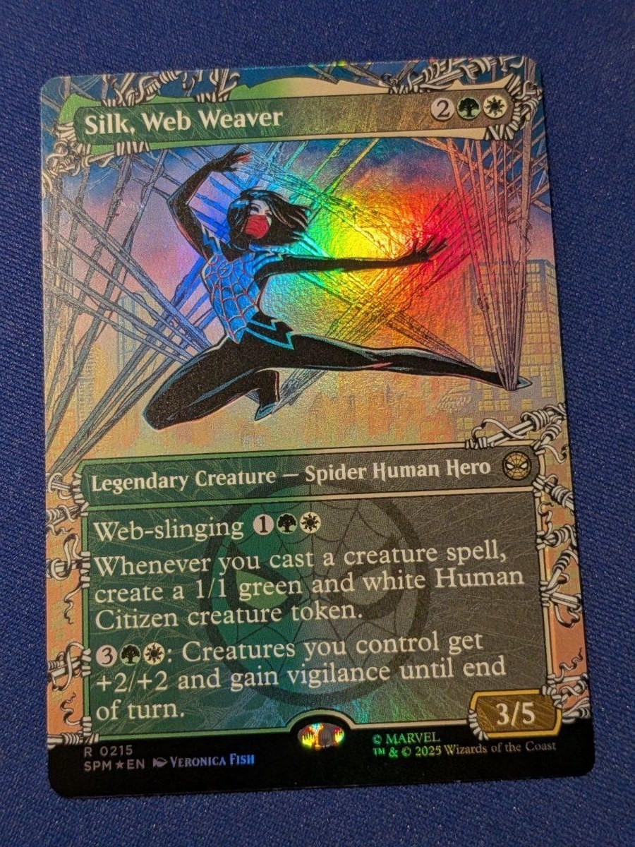 Silk, Web Weaver (senza confini) Foil Marvel's Spider-Man #215 quasi nuovo MTG