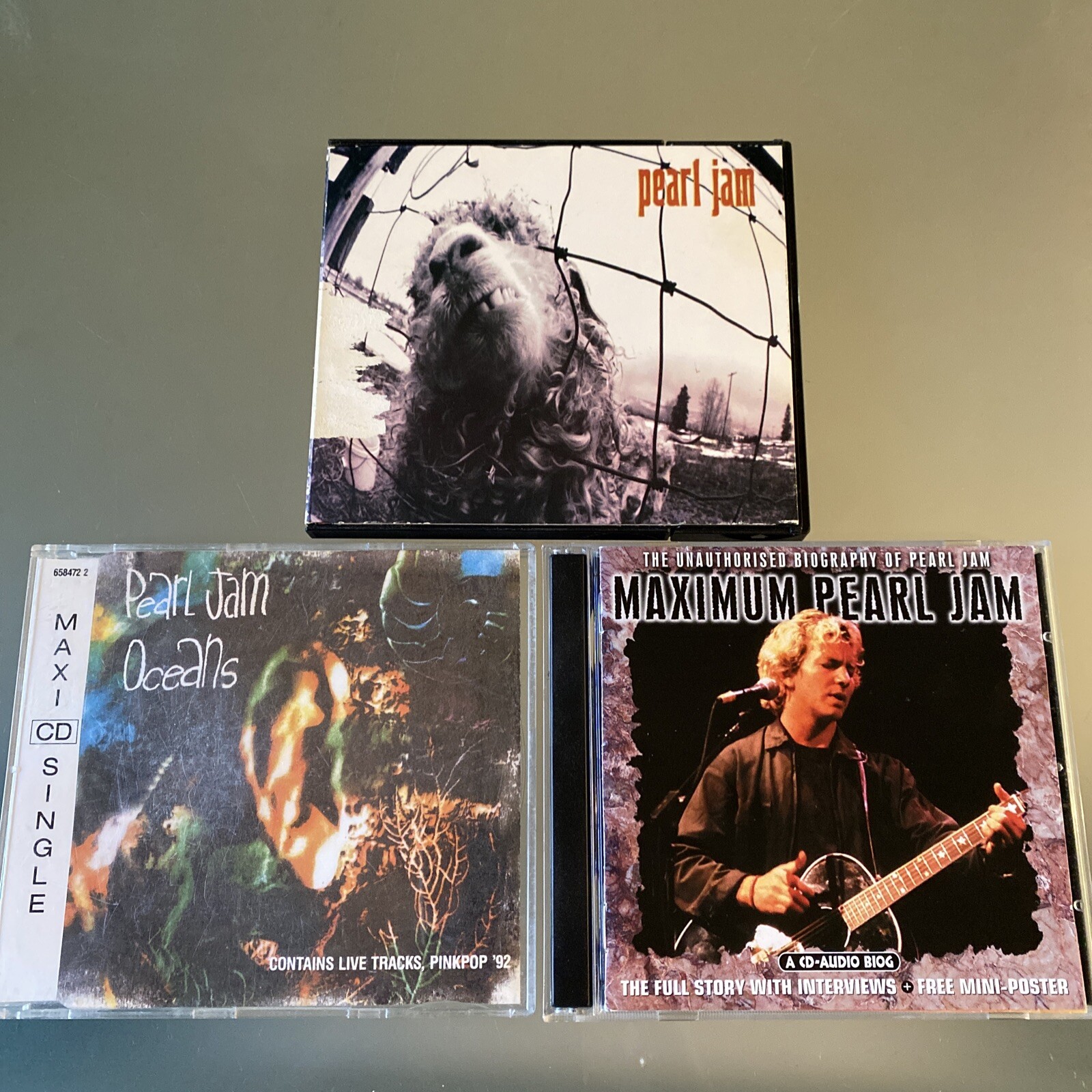 Pearl Jam 💿 4 LOT: Vs FLP Case, IMPORT, Maximum Pearl Jam VG+