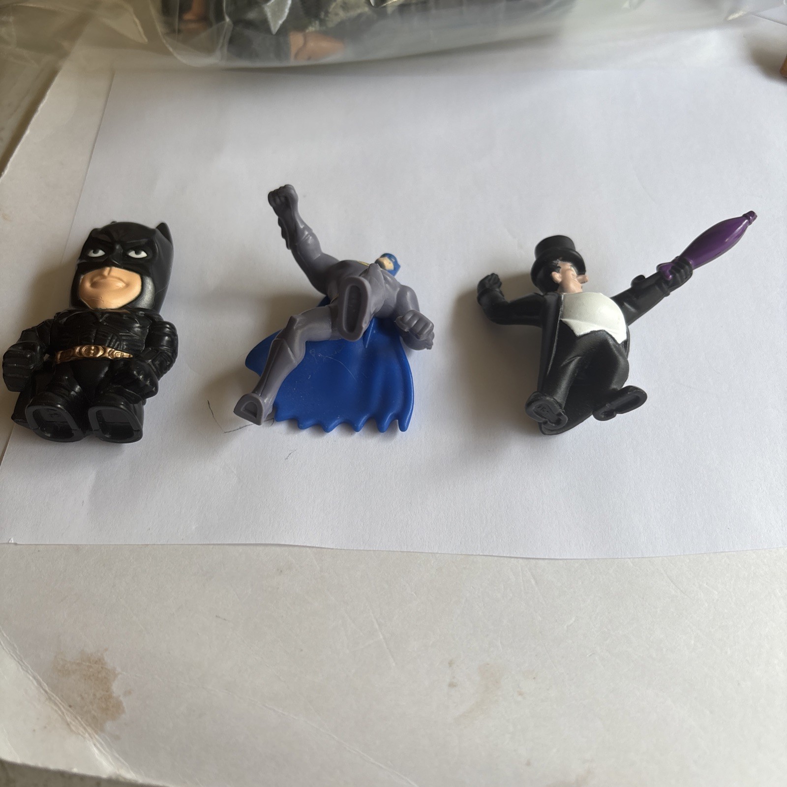  3  BATMAN 2 inch toys figures used  Penguin and 2 Batman