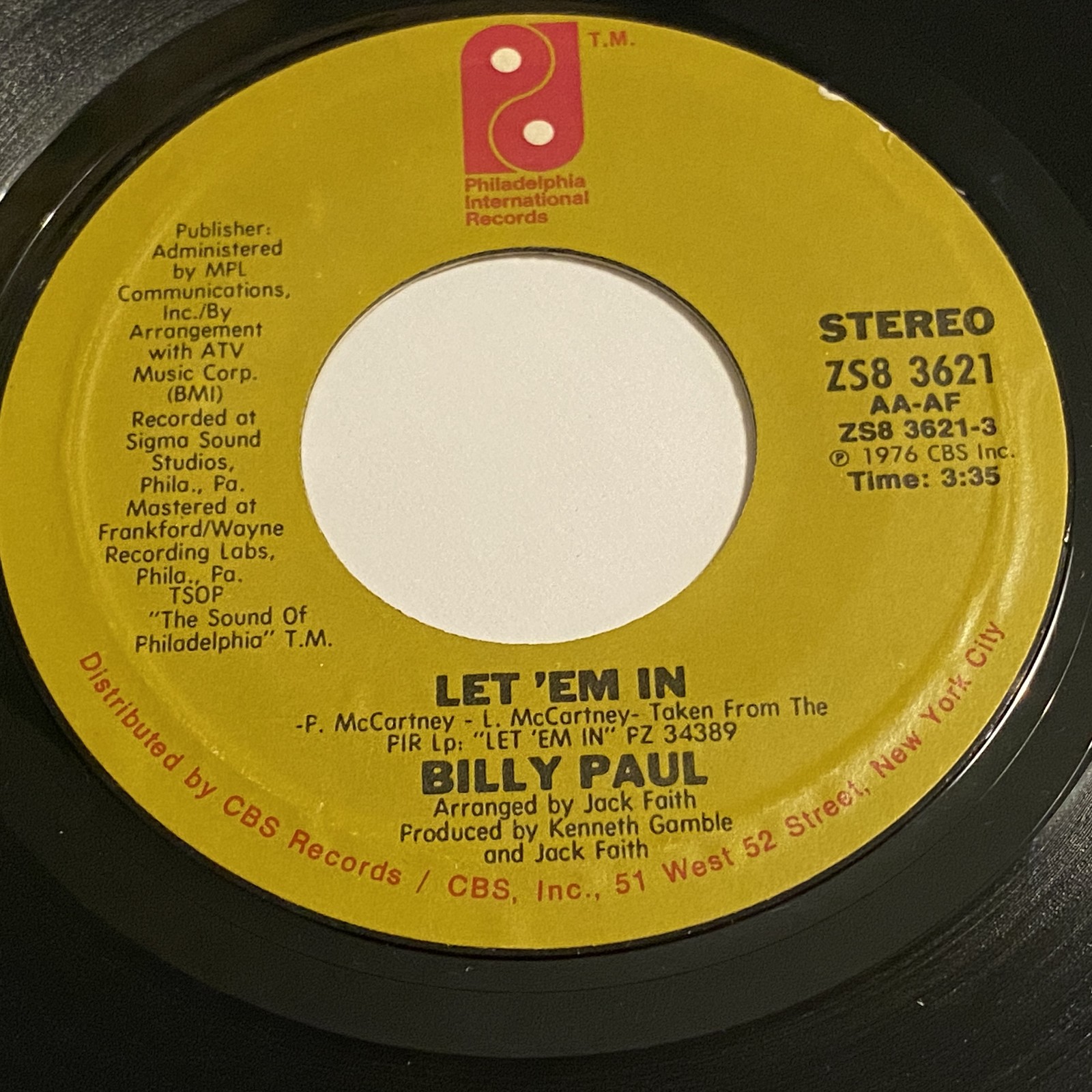 Billy Paul: Let 'Em In / We All Got A 45 - Philadelphia International - Soul