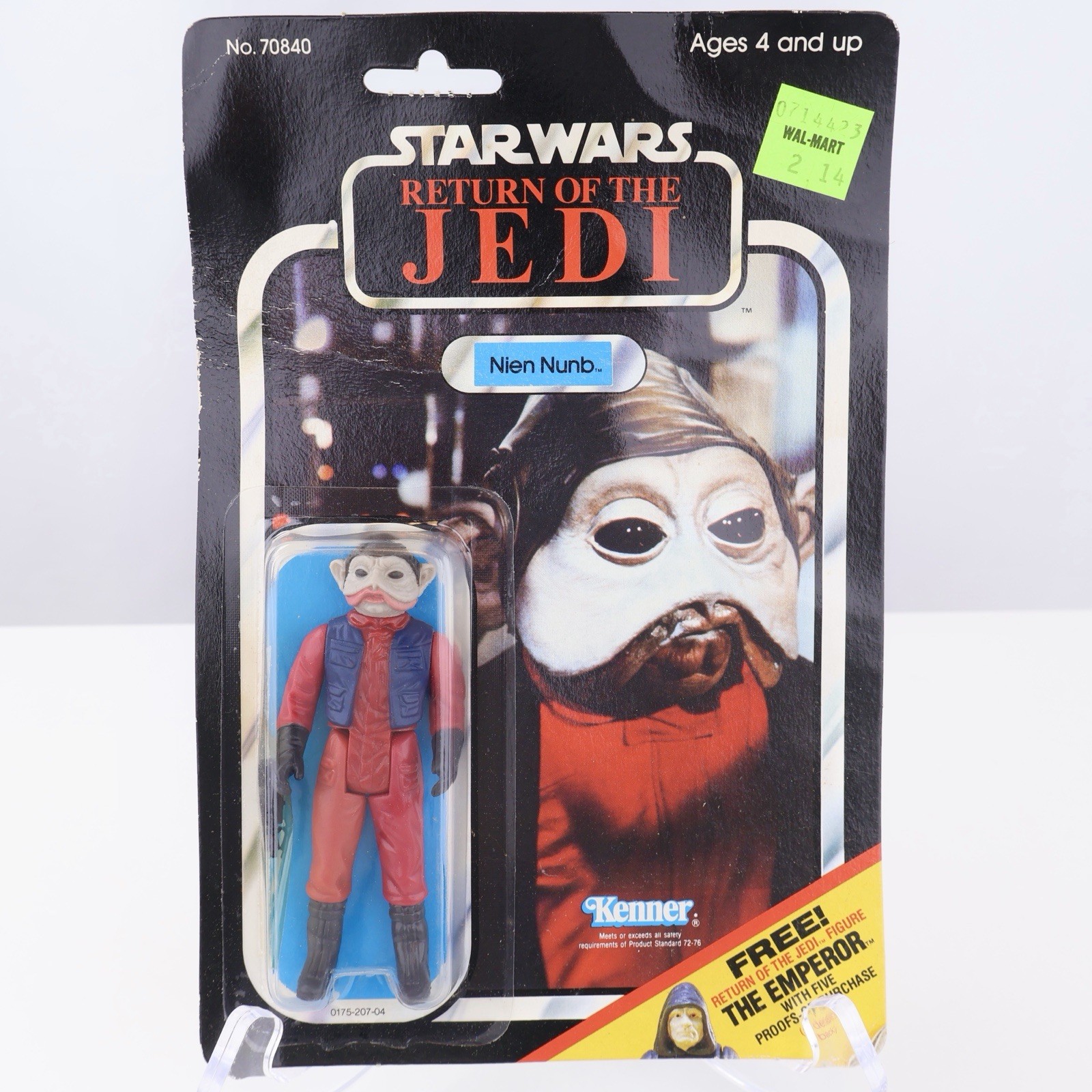 Figurina vintage 1983 Kenner Star Wars ROTJ Nien Nunb 65C retro MOC sigillata