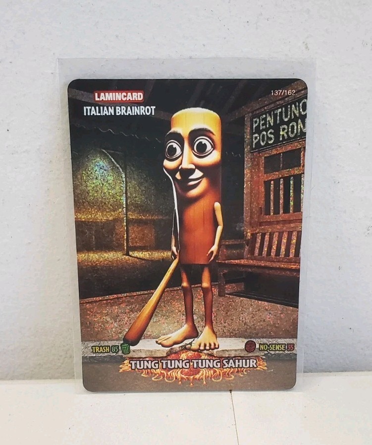 LaminCard Carta Ologramma Italiano Brainrot Tung Tung Sahur 137/162 Holo Rara