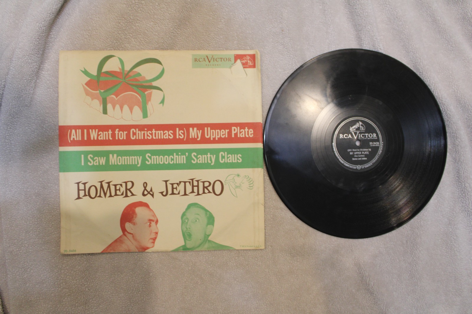 Homer & Jethro Christmas My Upper Plate RCA Victor 20-5456 78 RPM Picture Sleeve