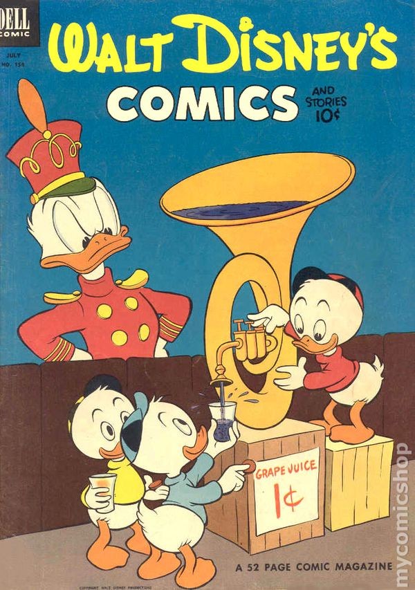 Walt Disney's Comics and Stories #154 VG- 3.5 1953 Stock Image Low Grade