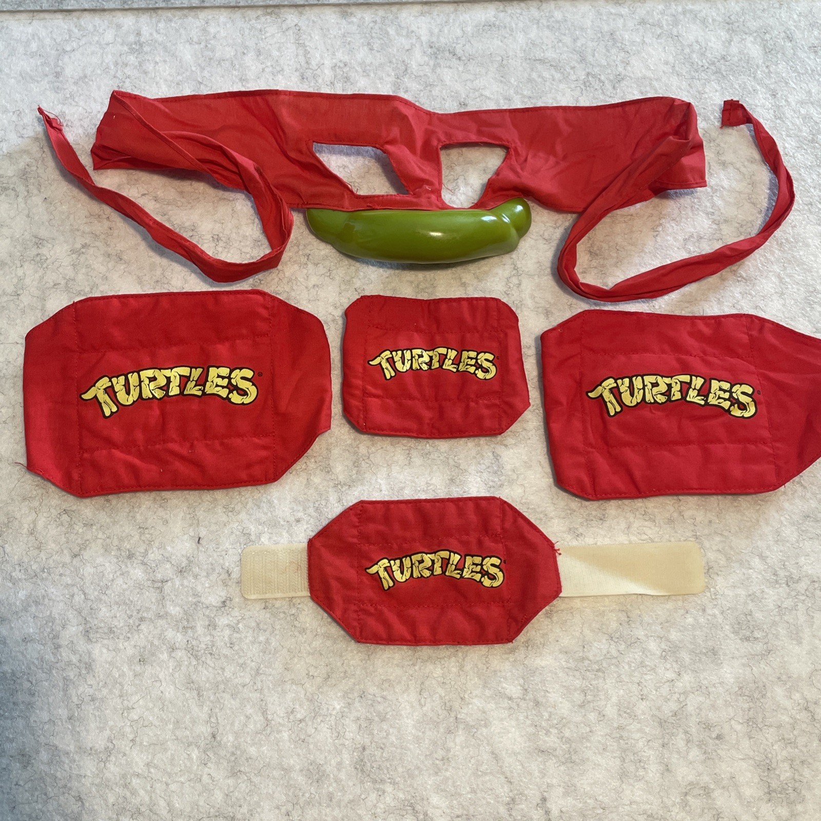 Vintage Raphael TMNT Battle Fun Costume Set Playmates 1988