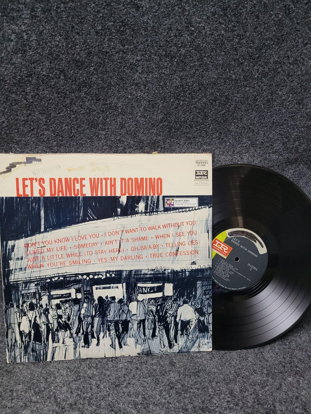Vintage Fats Domino Let's Dance With Domino Vinyl LP Imperial LP-12239 R&B Soul