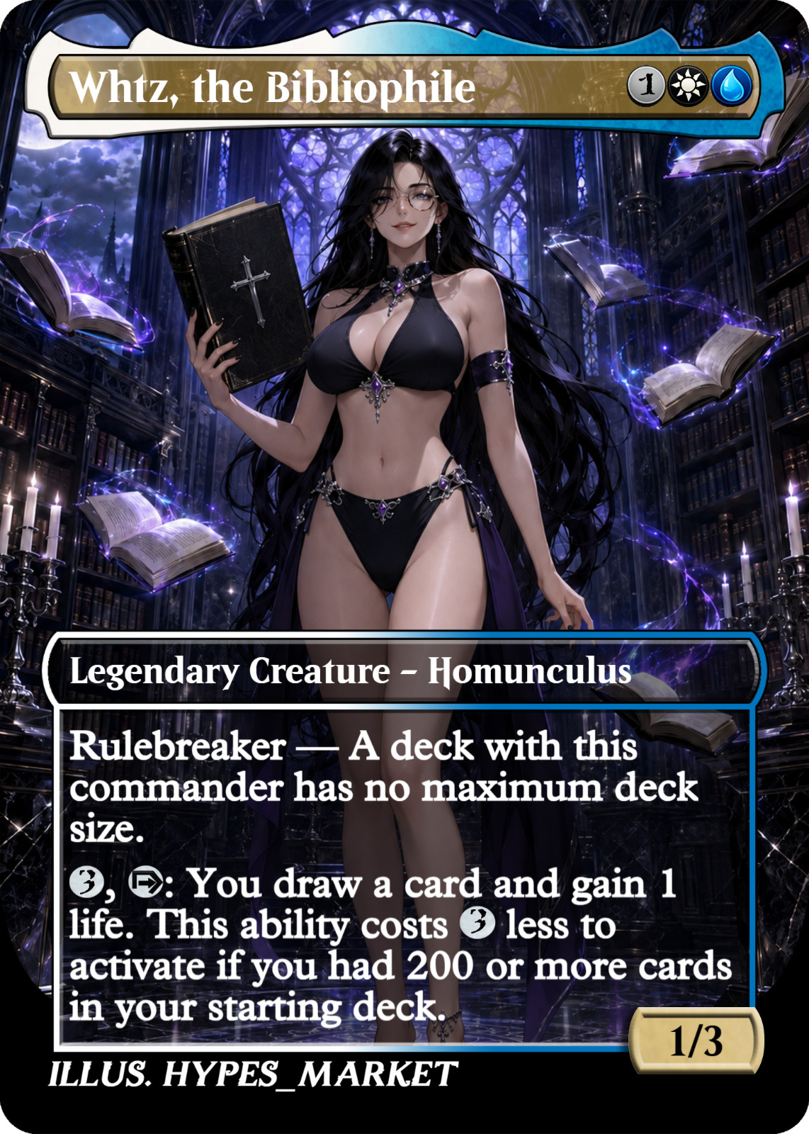 Whtz, the Bibliophile Proxy Card with Custom Fantasy Art