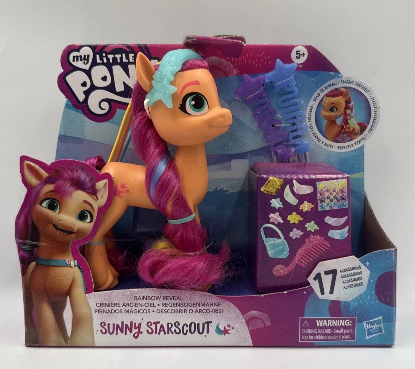 My Little Pony Rainbow Reveal SUNNY STARSCOUT Orange & Pink Pony 2021 Hasbro