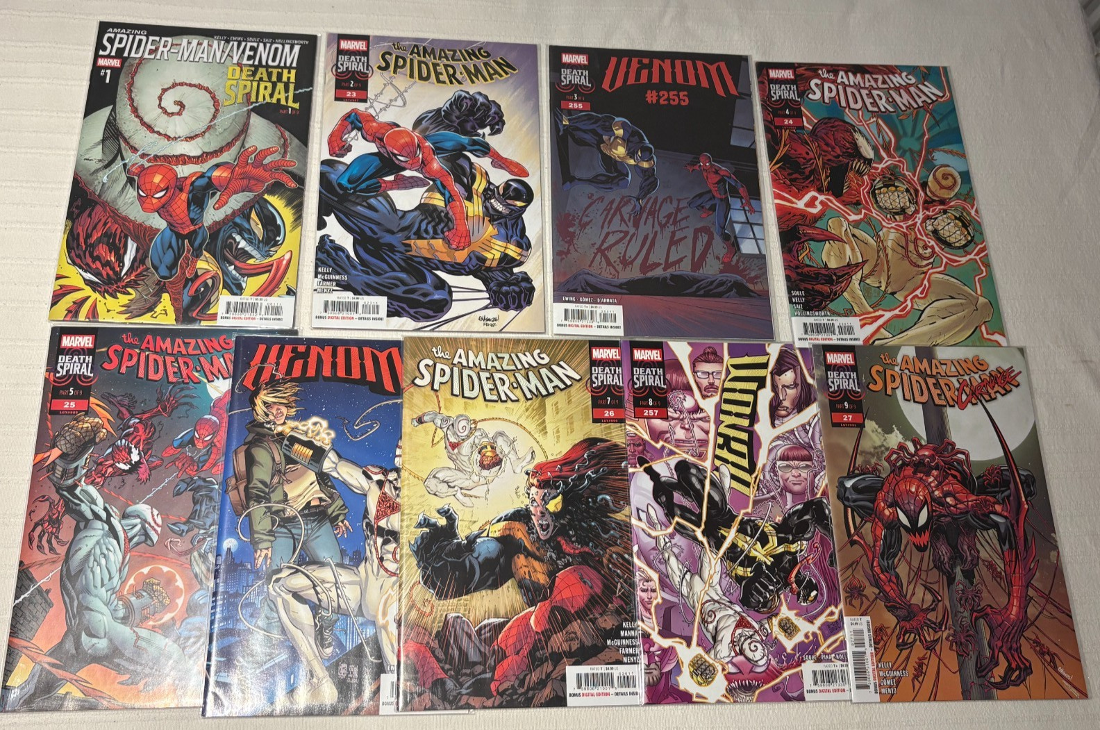Amazing Spiderman 23-27 & Venom 255-257 &  Death Spiral  1 Set of 1-9