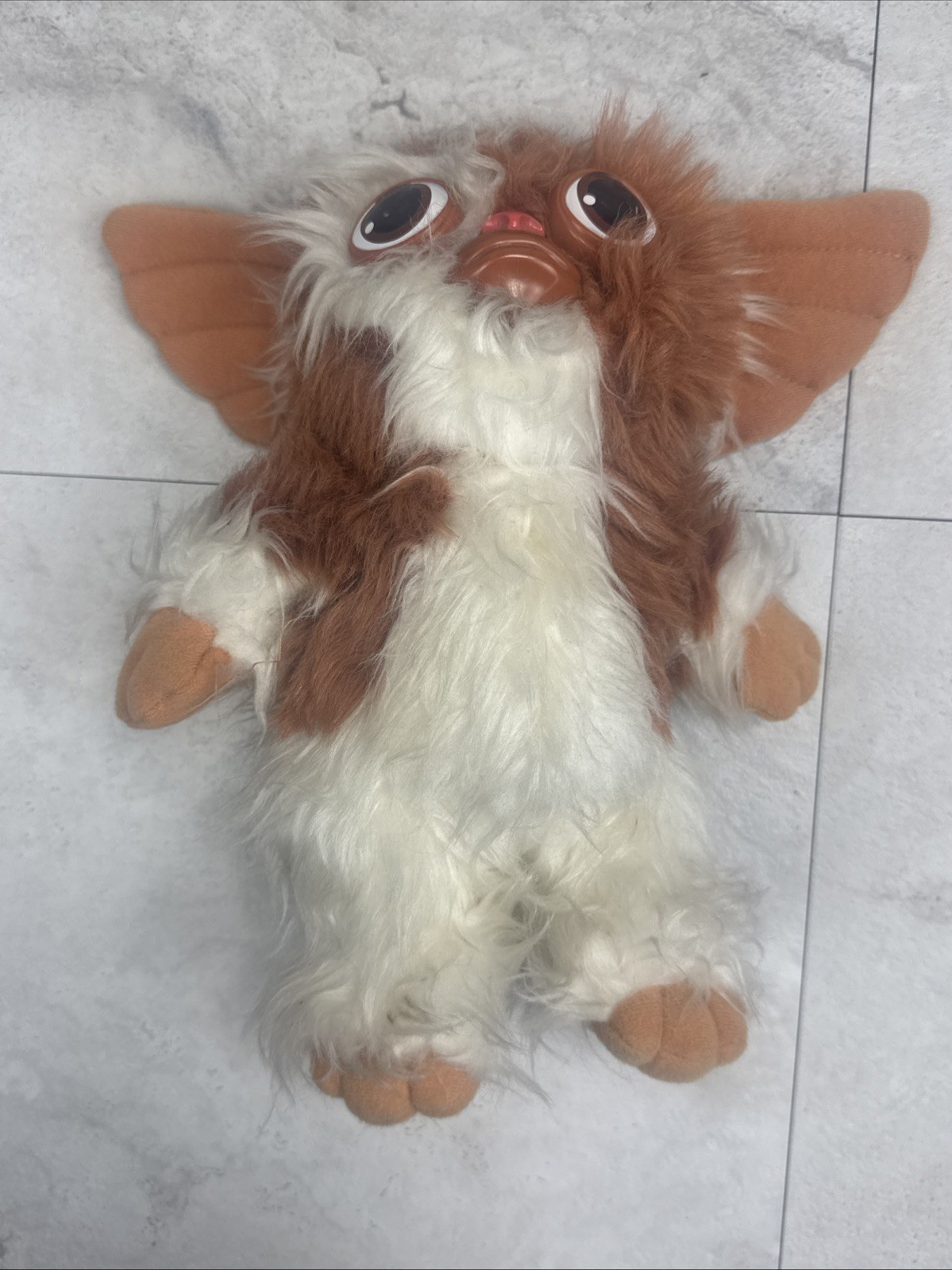 Gremlins Gizmo Plush Figure Hasbro Softies Ears Paws Vintage Brown White Squeak