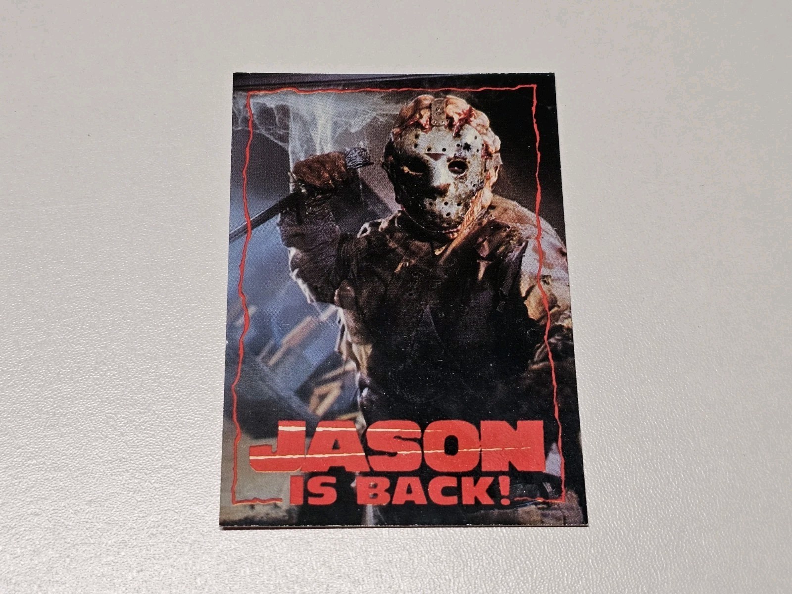 1993 Topps Venerdì 13 #NNO Jason è tornato... Carta promozionale ma non per molto tempo