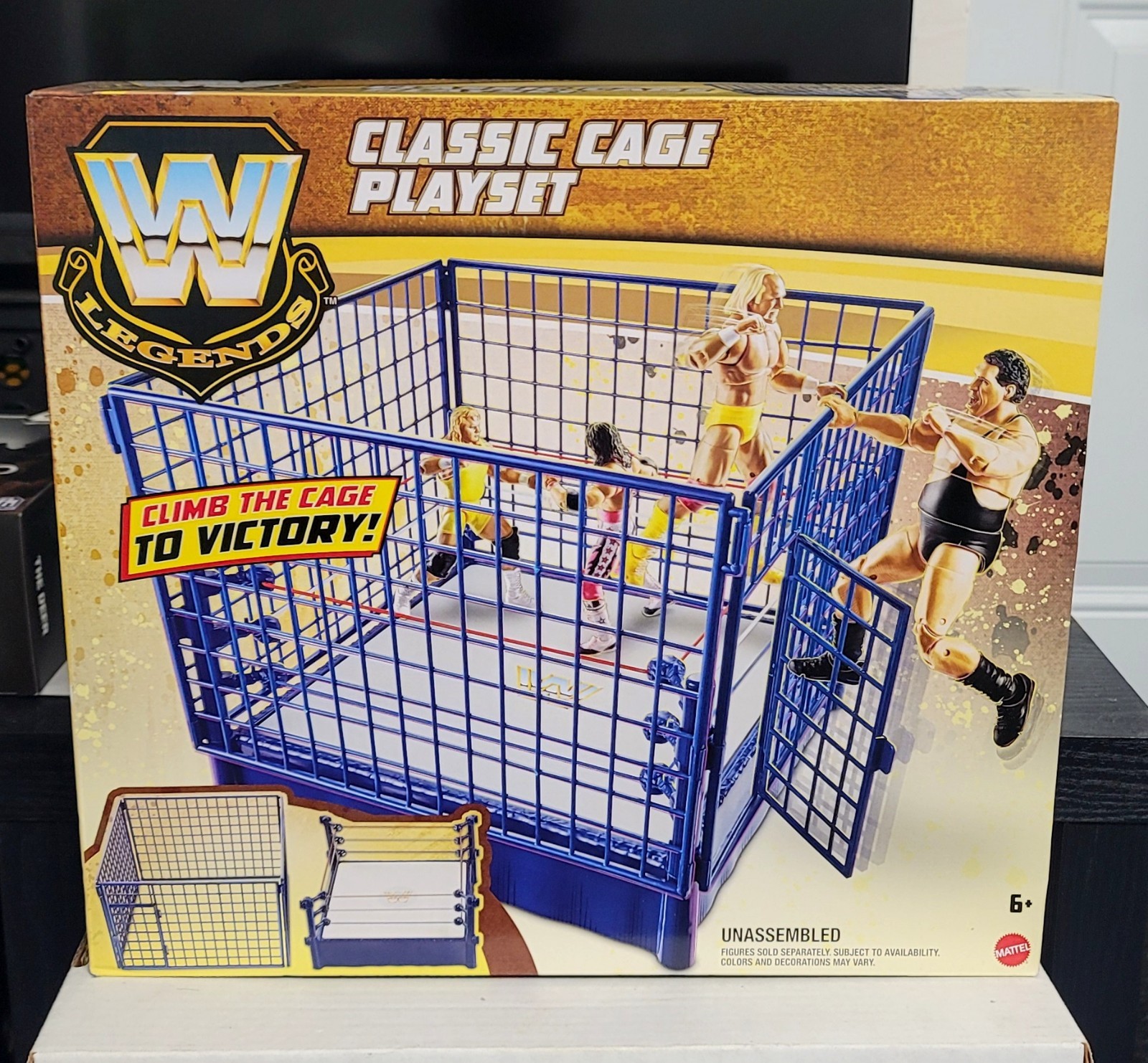 WWE Wrestling Playsets Classic Cage Playset Action Figure Playset Nuovo