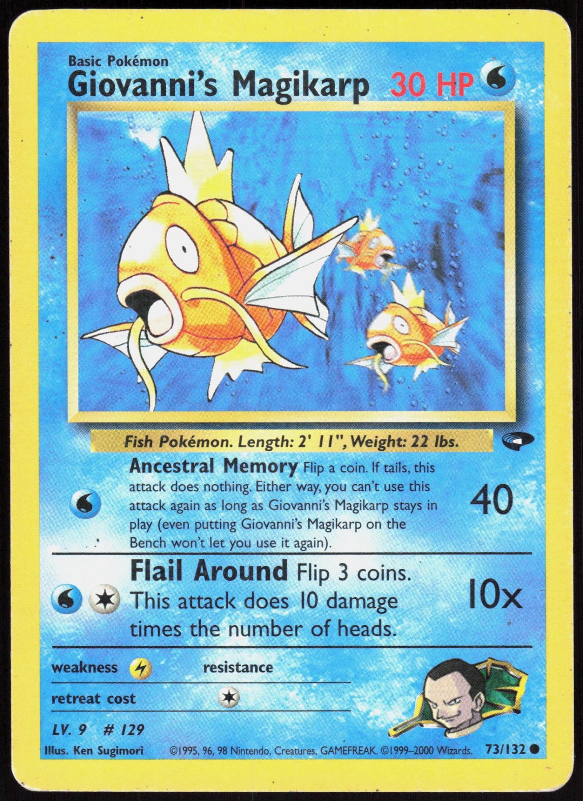 Sfida Palestra Giovanni's Magikarp 73/132 Pokemon Comune Unlimited MP