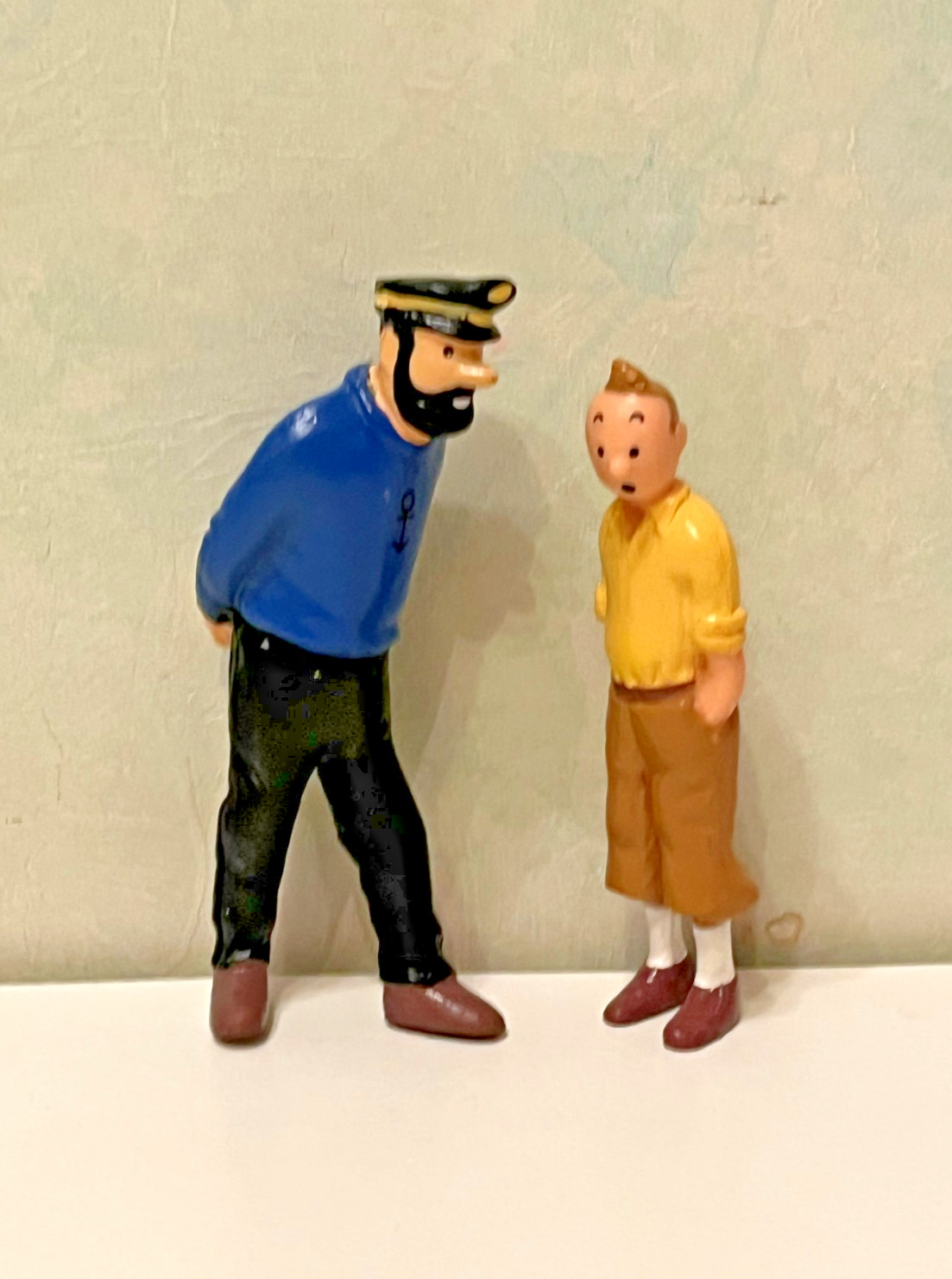 Lot 2 Figurine PVC Plastoy  BD Tintin vintage 8 cm Hergé Haddock LU 1993