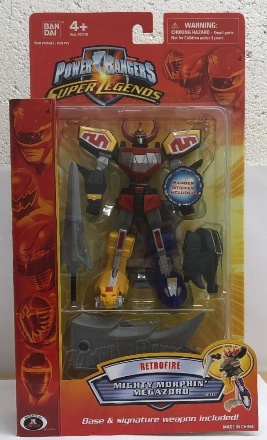 Power Rangers Super Legends Retrofire MMPR Mighty Morphin Dino Megazord 5,5"