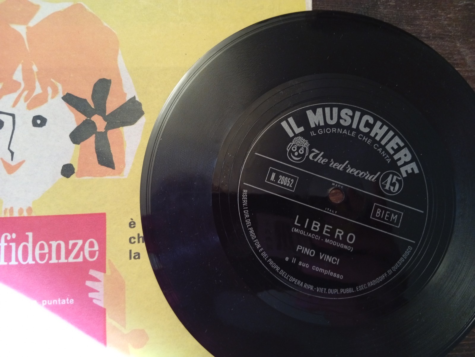 Pino Vinci - LIBERO - 1960 - IL MUSICHIERE -  Flexi-disc 7" 45 RPM