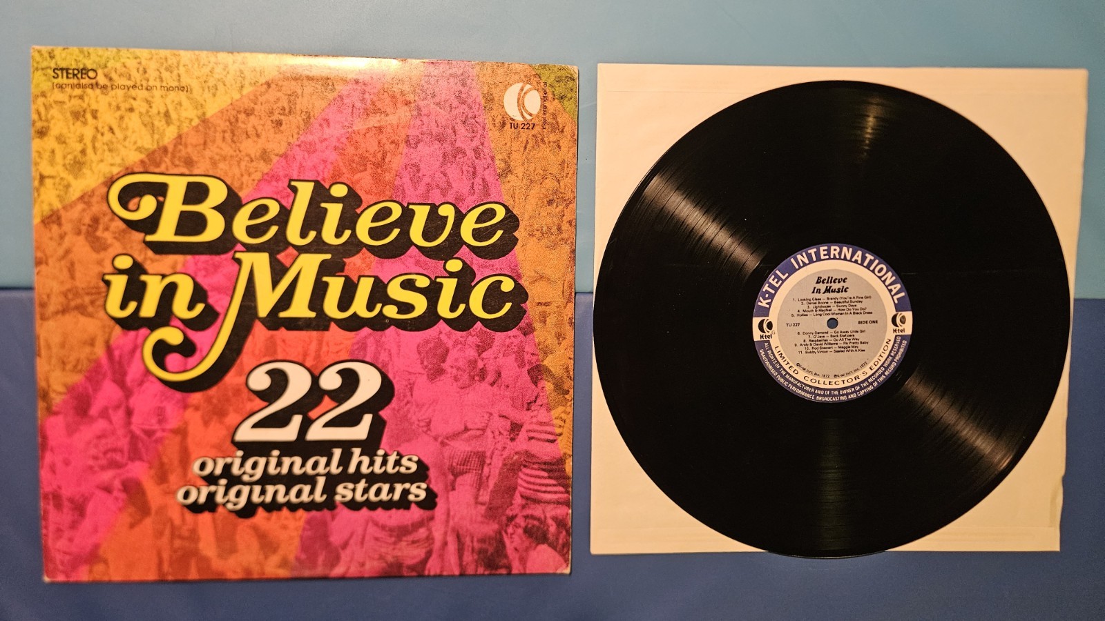 Believe In Music Various Artists Vinyl LP 1972 K-Tel TU 227 22 Original Hits