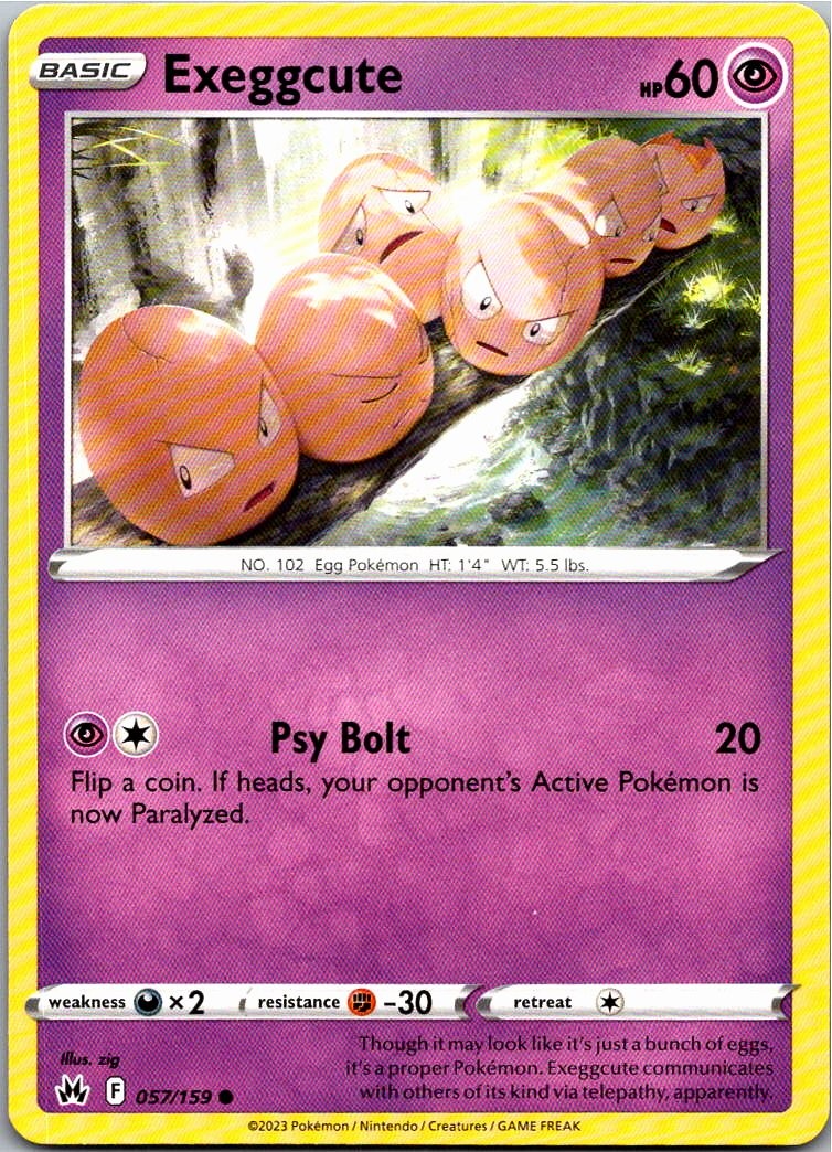 Pokemon TCG Exeggcute SWSH: Crown Zenith 057/159 CRZ NM