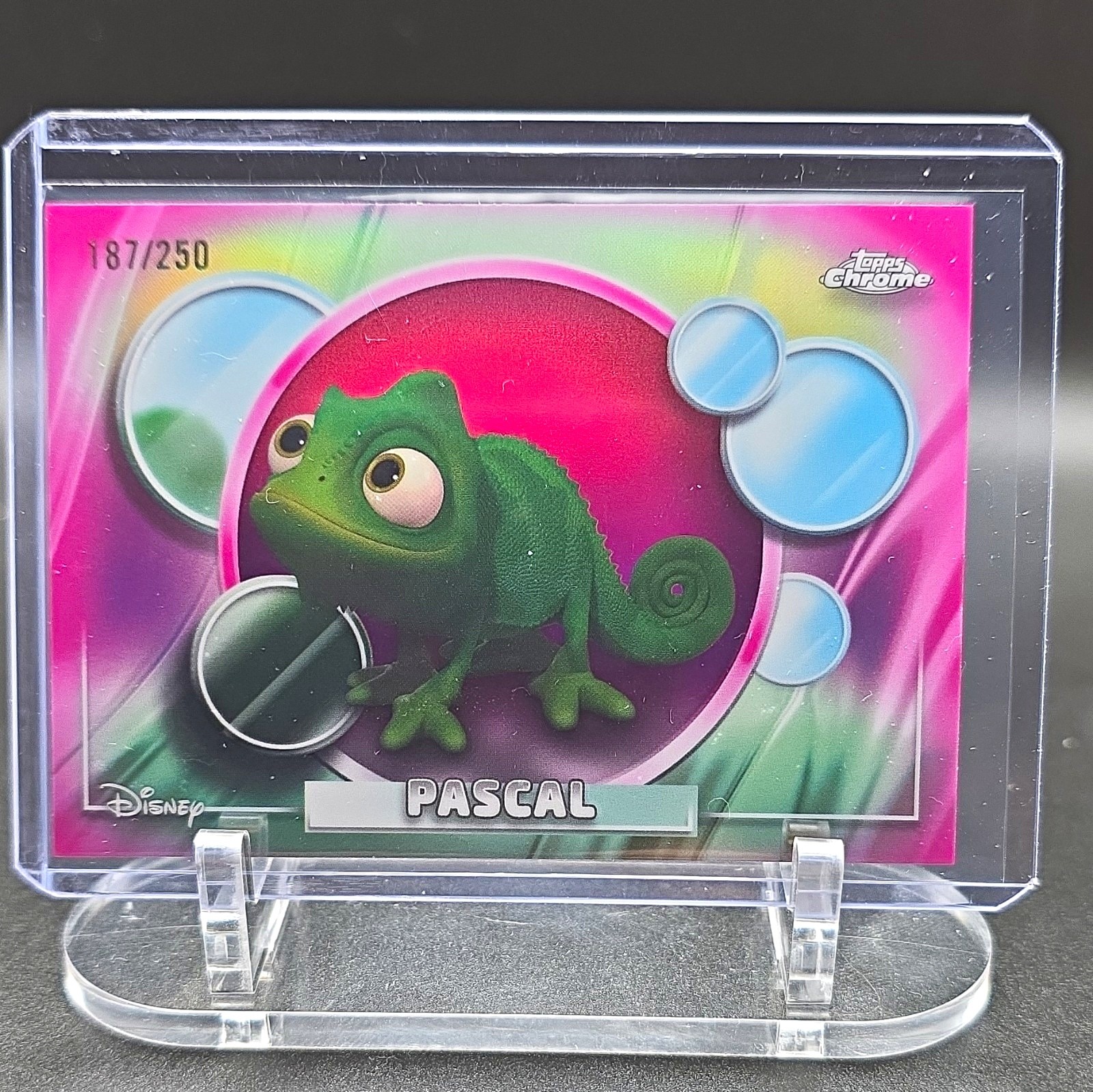 2026 Topps Chrome Disney Pascal Pink Refractor #189 Serial Numbered 187/250