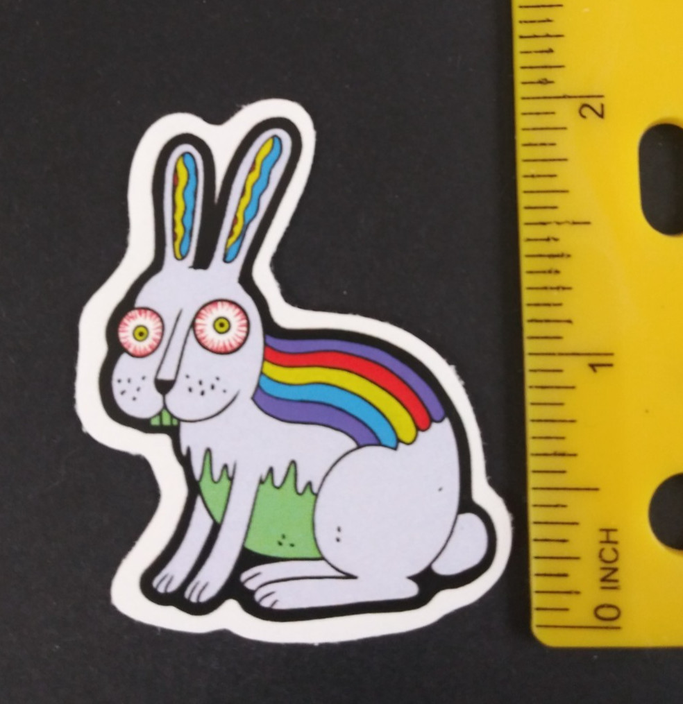 Adesivo Bunny Coniglio Arcobaleno Colorato Luminoso (L)