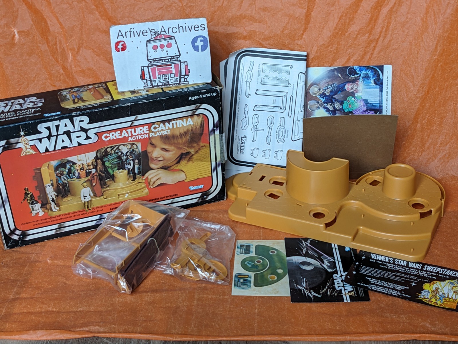 🟠🟢 Vintage Star Wars CREATURE CANTINA open box unused contents Kenner 1979 🟠