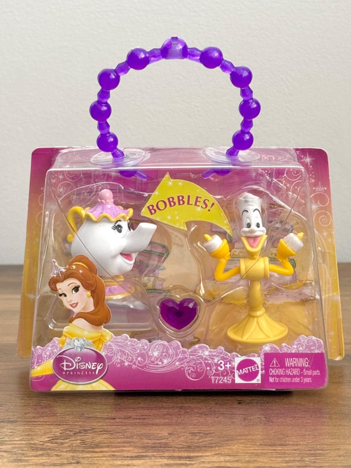 2010 DISNEY PRINCESS Beauty & the Beast Bobble Head Lumiere Mrs. Potts Bobbles