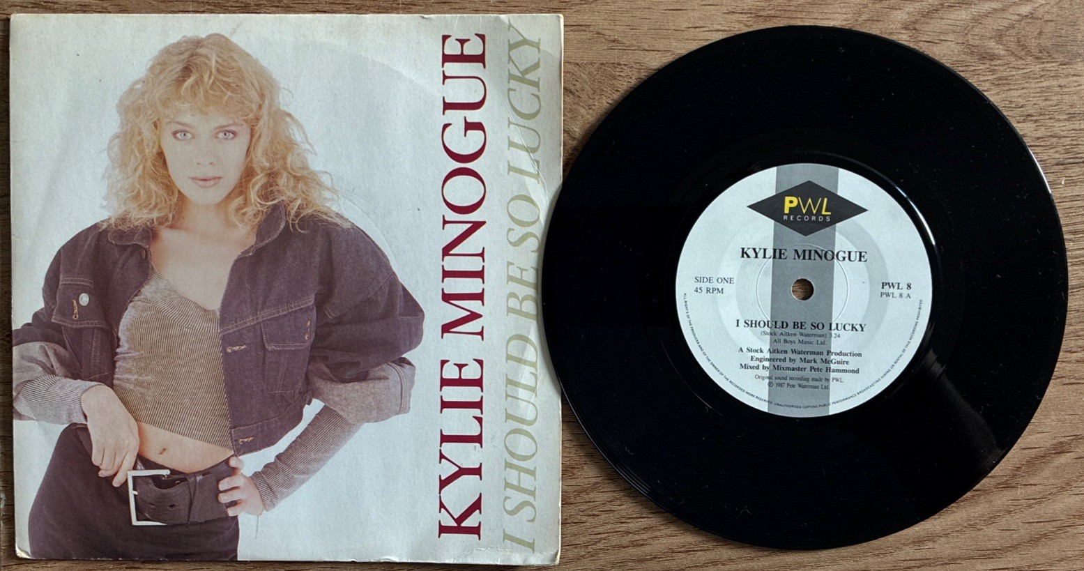 KYLIE MINOGUE I SHOULD BE SO LUCKY 1987 7 INCH VINYL SINGLE PWL8