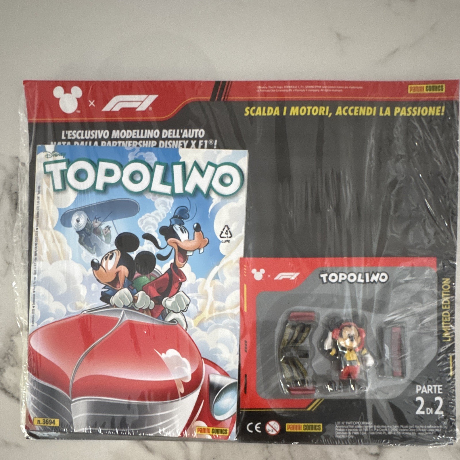 Panini Comics Topolino n. 3694 Limited Edition con gadget F1 2024 Parte 2/2