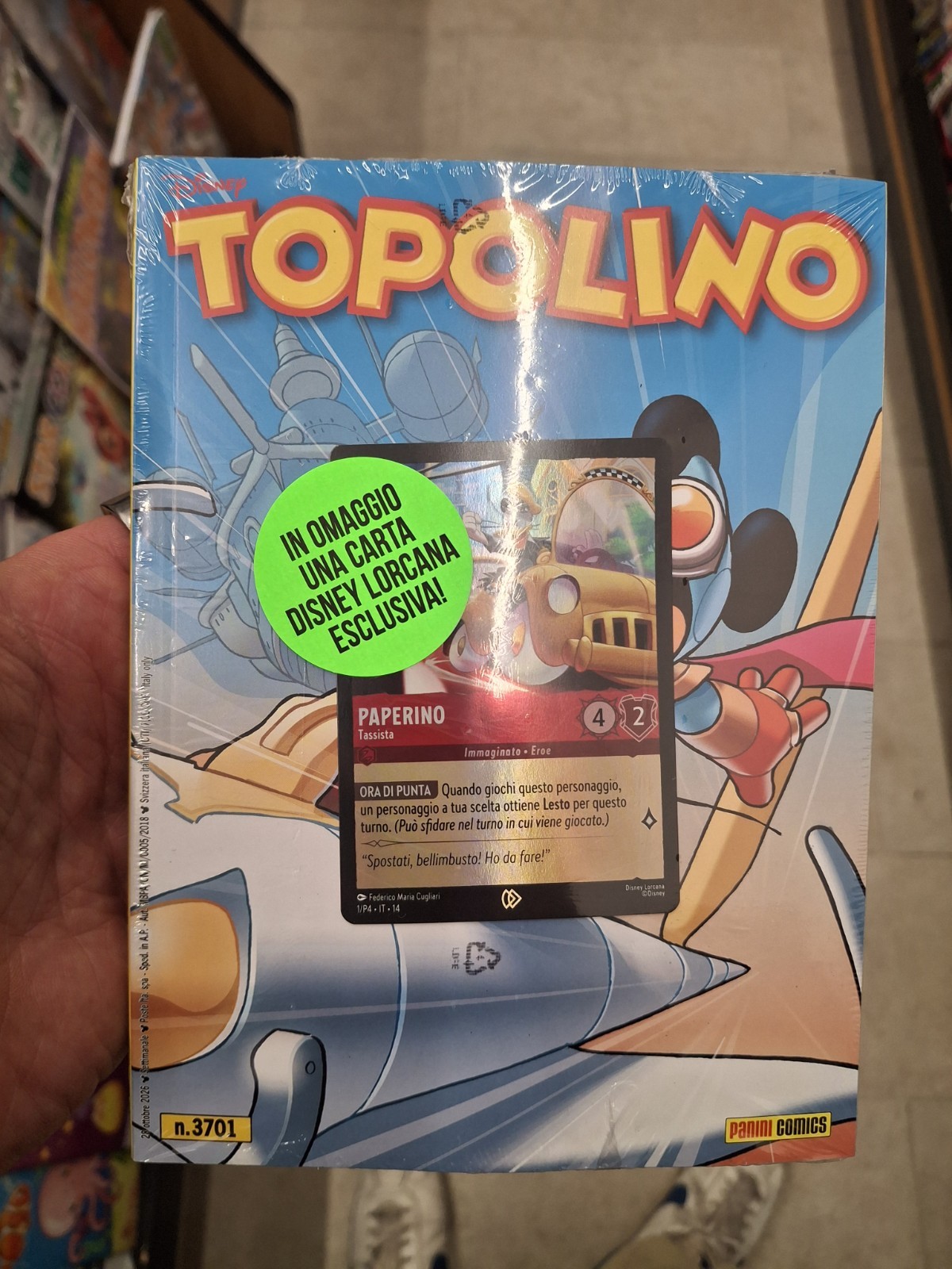 Panini Comics Topolino 3701  edizione speciale a colori + carta Lorcana