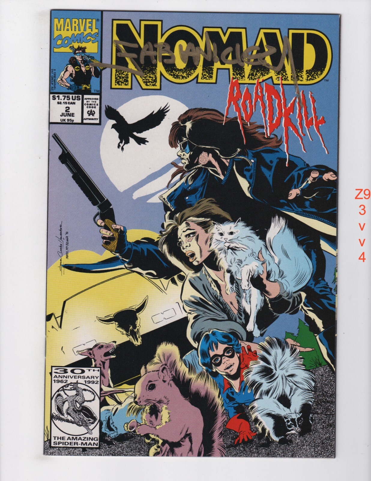 Nomad #2 autografo firmato Fabian Nicieza VF/NM 1992 Marvel z934